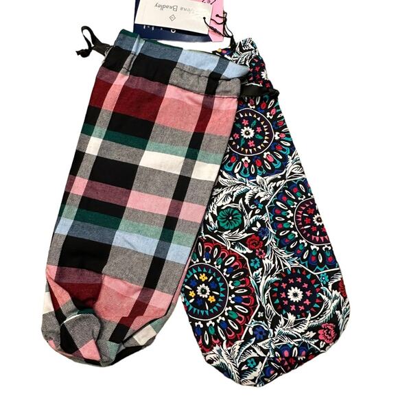 Vera Bradley Set of 2 Cloth Gift Bags in 2 Patterns NWT - Picture 2 of 4